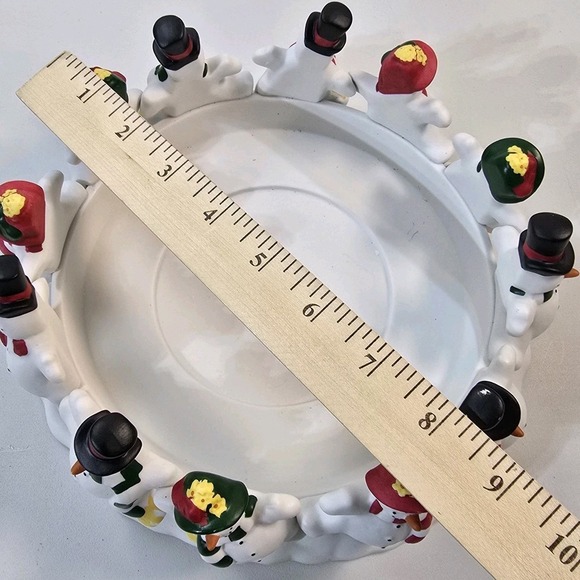 Partylite Frolicking Frostys Ring Of 12 Snowmen Candle Holder Christmas - Picture 5 of 6
